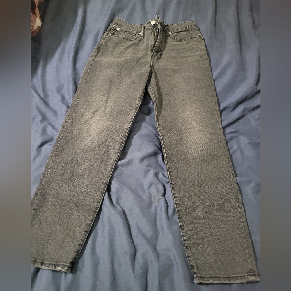 Madewell The Mom Jeans Womens Size 27 Black Denim Cotton Stretch